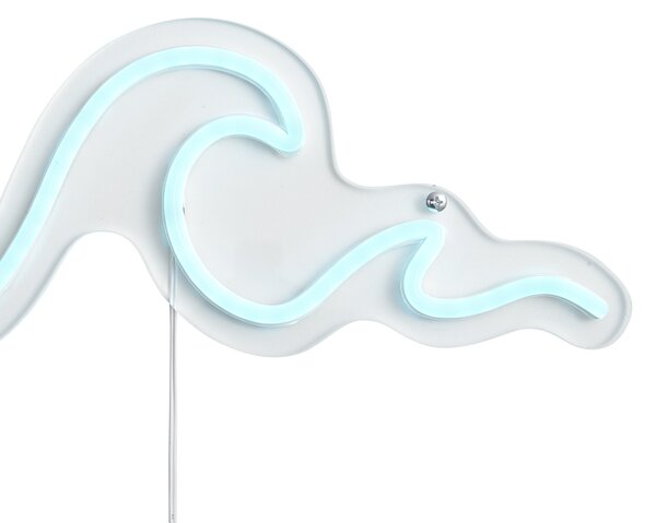 Lampă de perete neon albastră cu LED inclus - Wave