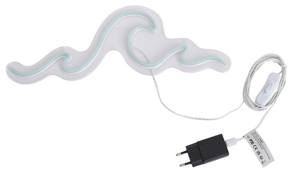 Lampă de perete neon albastră cu LED inclus - Wave