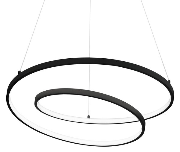 IDEAL LUX Ideal Lux Oz LED suspendat cu Ø 80 cm negru, Negru, Camera de zi / sufragerie, Metal, Modern