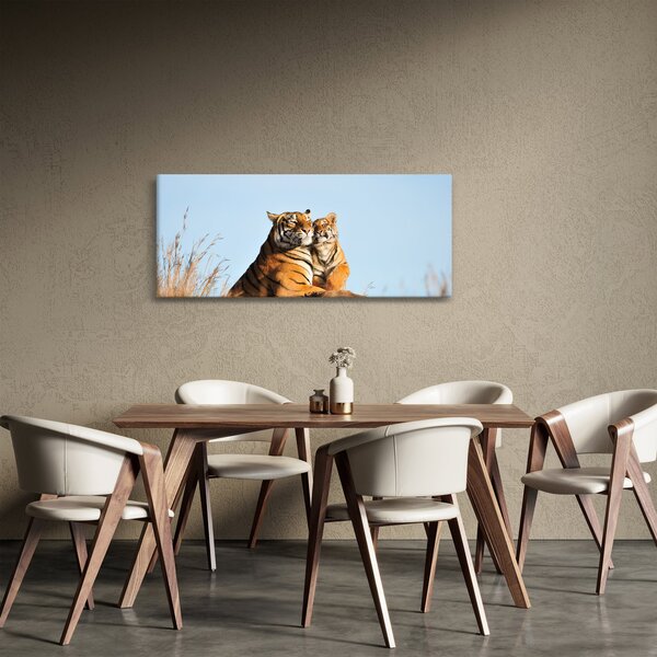 Tablou - Tigroaica cu pui (120x50 cm)
