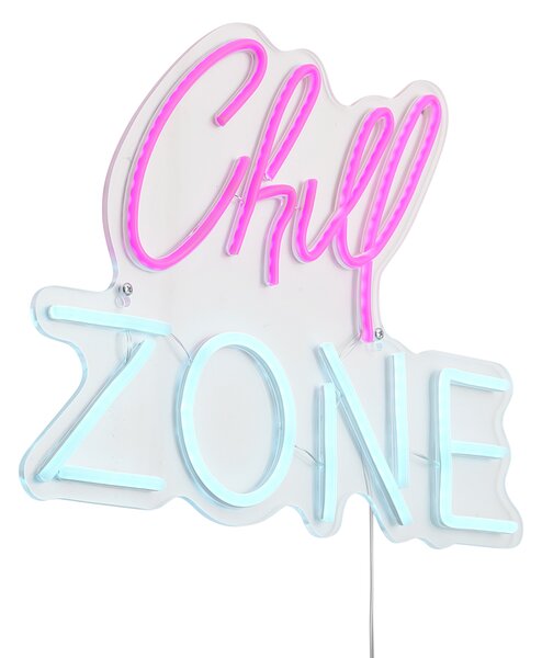 Lumină de perete cu neon roz cu albastru, incluzând LED - Chill Zone