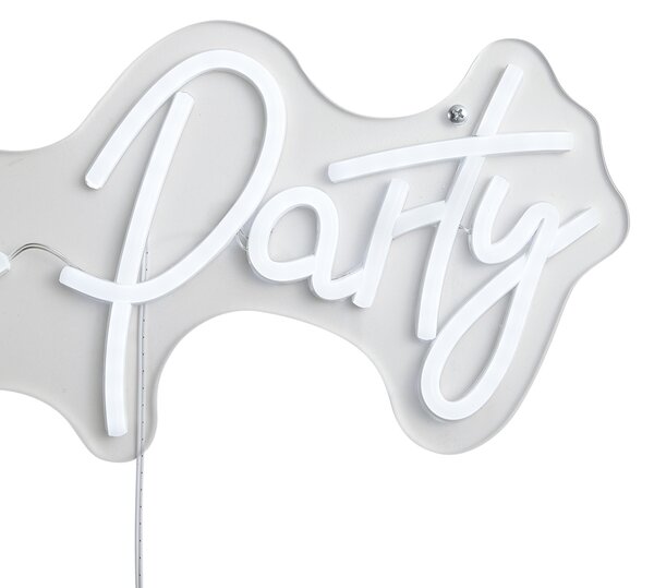 Lampă de perete neon albă cu LED inclus - Let's Party