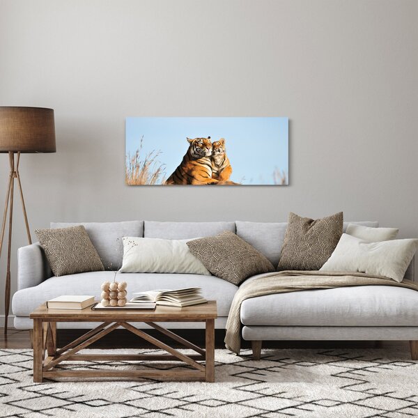 Tablou - Tigroaica cu pui (120x50 cm)