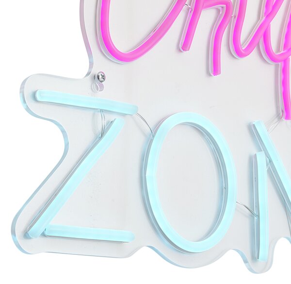 Lumină de perete cu neon roz cu albastru, incluzând LED - Chill Zone