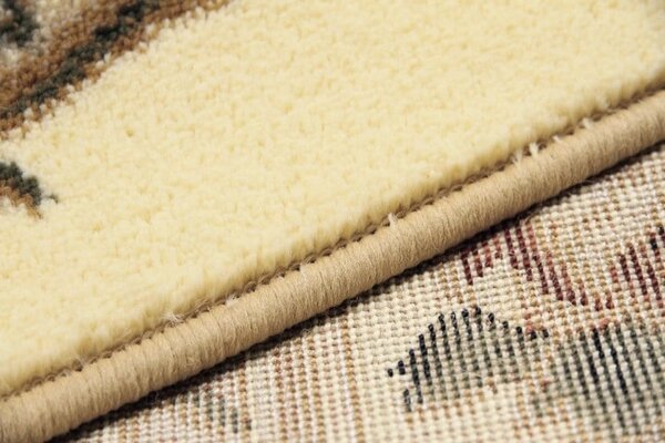 Covor Clasic Sufragerie Dormitor, Model Lotos 574 100, Crem Bej Crem, 50x80