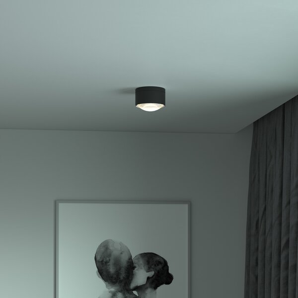 Top Light Puk! 120 One spot LED tavan lentilă mată, negru, reglabil, Negru, Camera de zi / sufragerie, Metal, Modern