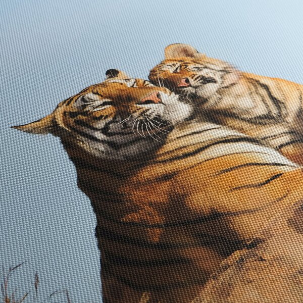 Tablou - Tigroaica cu pui (90x60 cm)