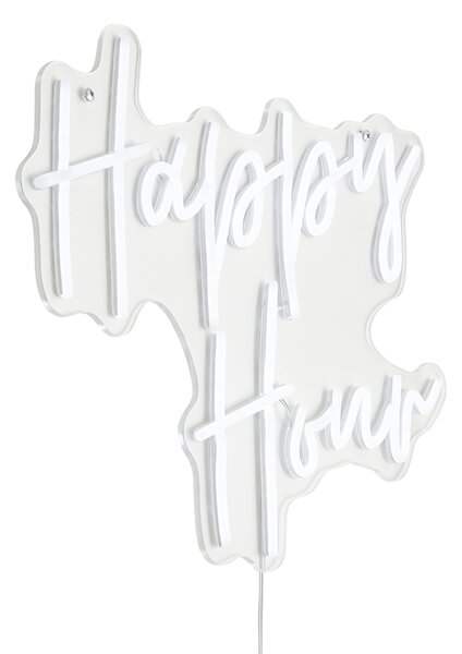 Lampă de perete neon albă inclusiv LED - Happy Hour