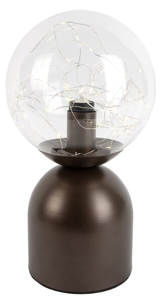 Lampă de masă Hotel Chic bronz închis cu sticlă transparentă, incl. cablu de lumină E27 - Pallon Trend