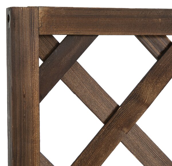 Outsunny Jardinieră de Exterior cu Spalier, Grilaj pentru Plante Cățărătoare și Ghiveci, 72.5x31.5x149.5 cm, Lemn Natural | Aosom Romania