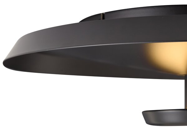 Plafonieră modernă negru mat, incl. LED, cu dimmer în 3 trepte - Sombra