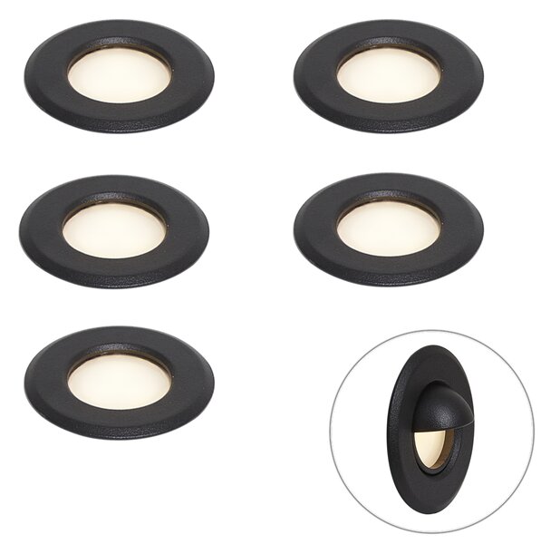 Sistem 12V negru 10m cu 5 spoturi de sol incl. LED IP44 - Voltaire Linsey
