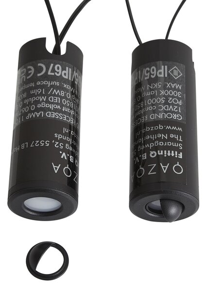 Sistem 12V negru 10m cu 5 spoturi de sol incl. LED IP44 - Voltaire Linsey