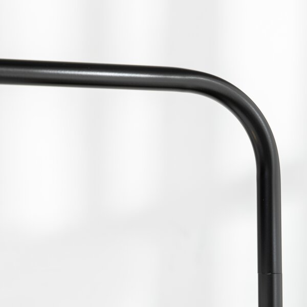 Homcom Lampadar Arcuit, Design Modern cu Abajur din Țesătură și Structură din Oțel, 64x38x163.5 cm, Alba și Neagră, pentru Interior | Aosom Romania