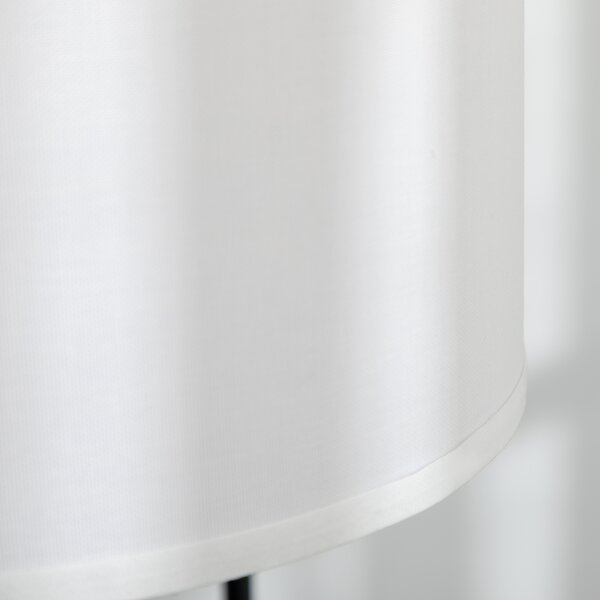 Homcom Lampadar Arcuit, Design Modern cu Abajur din Țesătură și Structură din Oțel, 64x38x163.5 cm, Alba și Neagră, pentru Interior | Aosom Romania