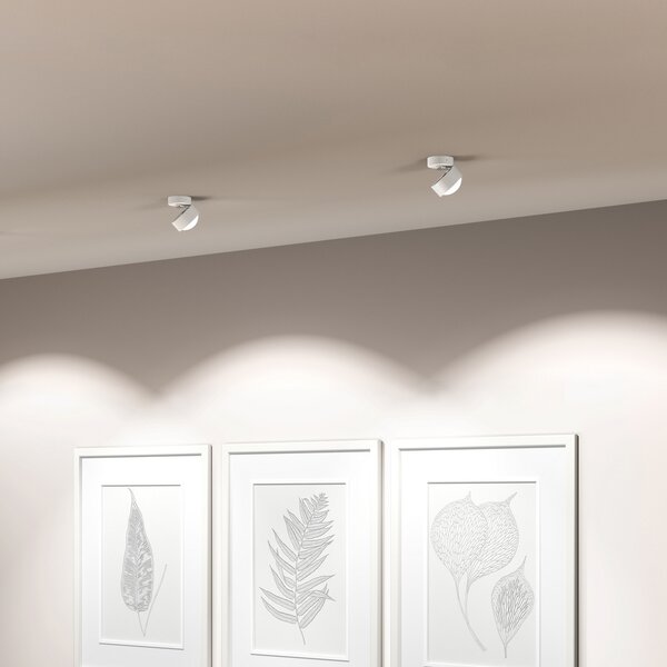 Top Light Puk! 80 Move spot LED lentilă mată alb mat/crom, reglabil, Alb, Camera de zi / sufragerie, Metal, Modern