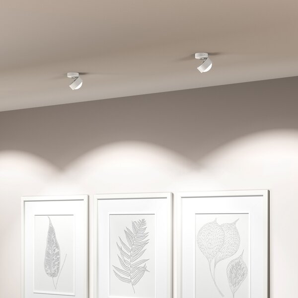 Top Light Puk! 80 Move spot LED lentilă mată alb mat/crom, reglabil, Alb, Camera de zi / sufragerie, Metal, Modern