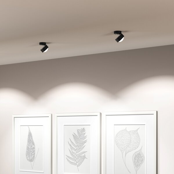 Top Light Puk! 80 Move spot LED lentilă mată negru/crom, reglabil, Negru, Camera de zi / sufragerie, Metal, Modern