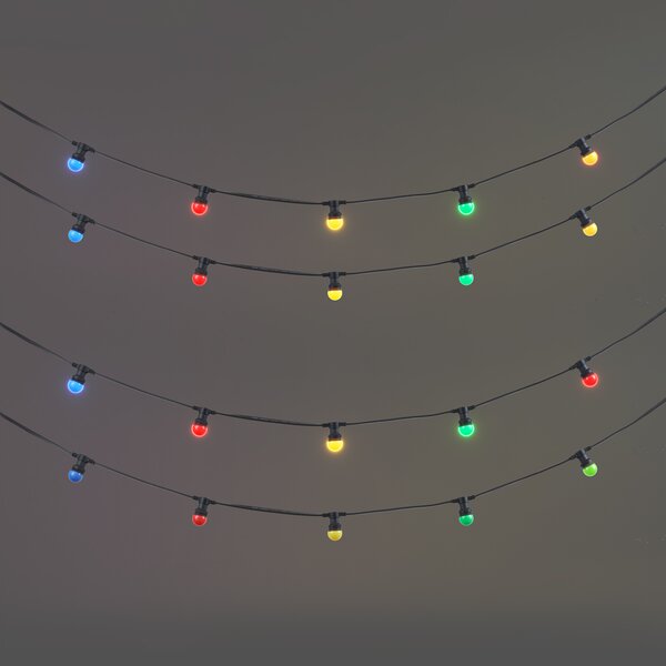 Ghirlandă luminoasă neagră conectabilă 10m cu priză incl. E27 20 lumini IP64 - Lubber