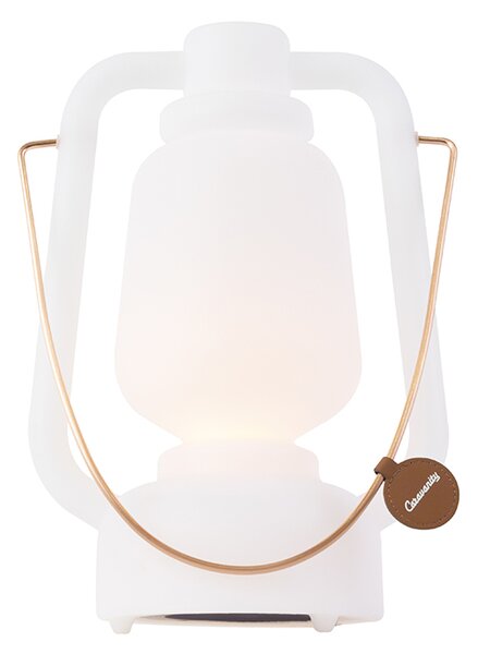 Lampă de masă reîncărcabilă 30 cm IP44 alb - Storm Small