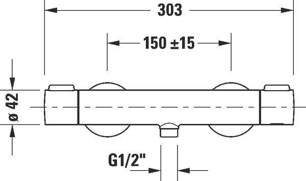 Duravit Universal baterie de duș perete cu termostat || TH4220000004