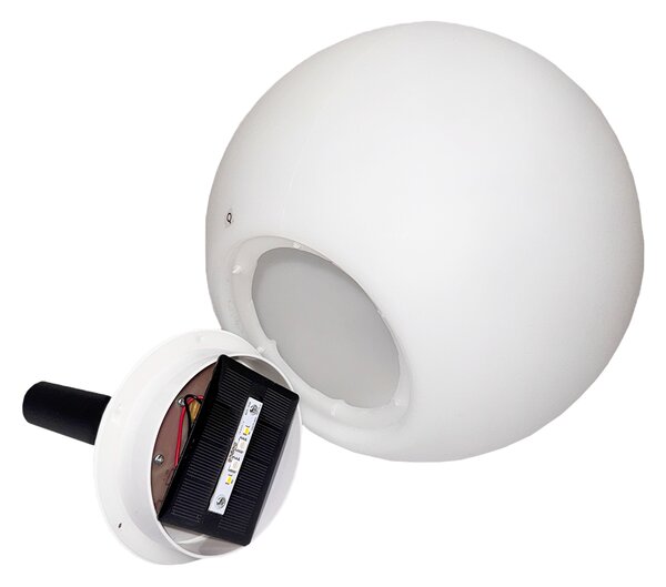 Set de 3 lampi de podea exterioare albe cu LED solar IP44 - Ludger