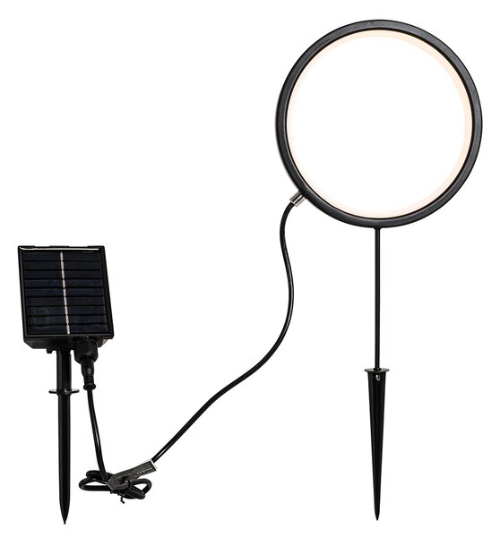 Set 2 spoturi solitare negre 50cm cu LED reîncărcabil și solar IP65 - Adalind