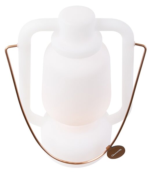 Lampă de masă reîncărcabilă 30 cm IP44 alb - Storm Small