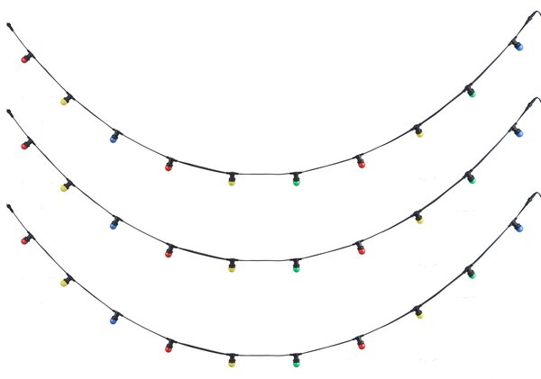 Ghirlandă luminoasă conectabilă neagră cu priză 14m, inclusiv 30 de becuri E27 IP64 - Lubber