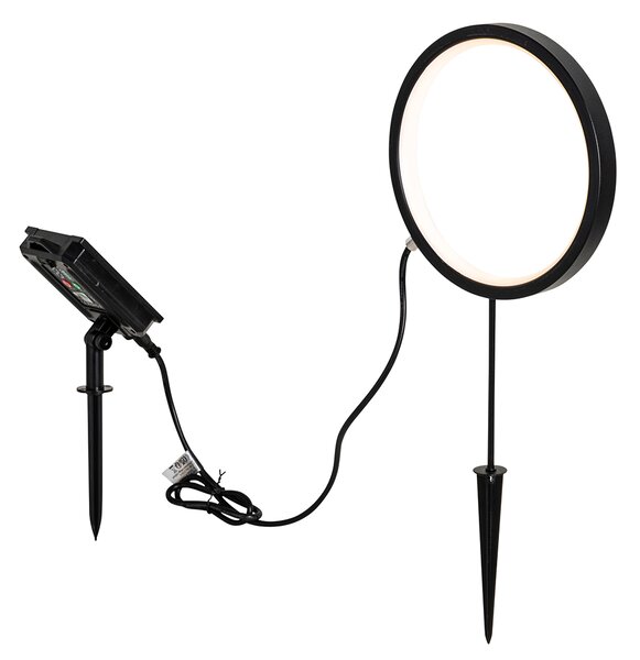 Set 2 spoturi solitare negre 50cm cu LED reîncărcabil și solar IP65 - Adalind