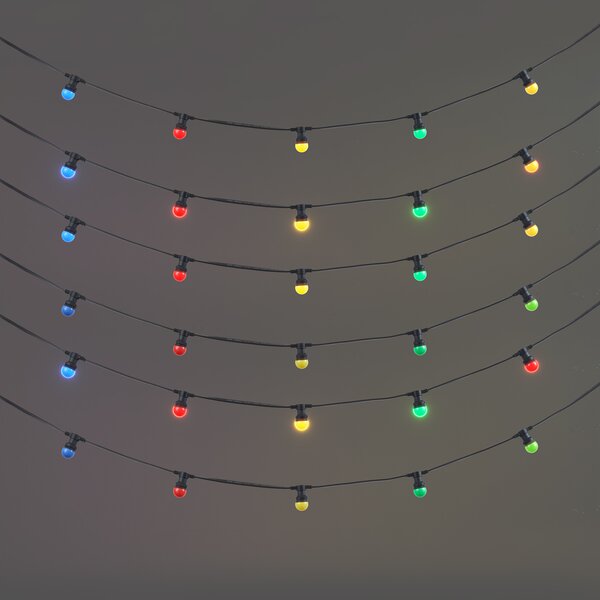 Ghirlandă luminoasă conectabilă neagră cu priză 14m, inclusiv 30 de becuri E27 IP64 - Lubber