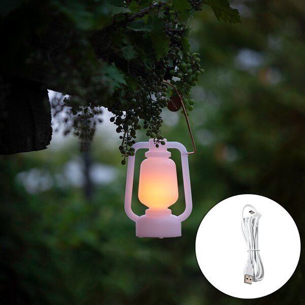 Lampă de masă reîncărcabilă 22 cm IP44 alb - Storm Mini