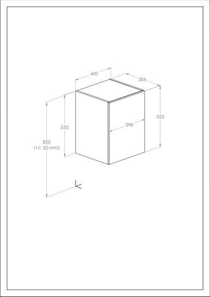 Roca Kwadro dulap 39.8x38.4x53 cm laterala pe perete nucă A857974540