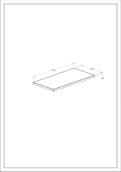 Roca Kwadro blat 80.6x40 cm stejar A857964578