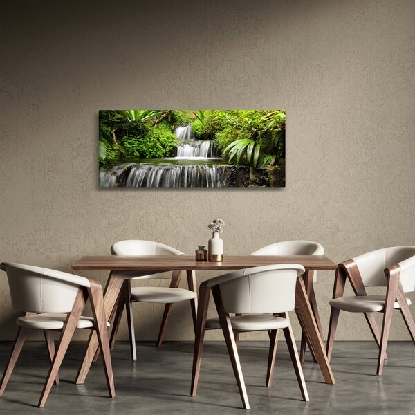 Tablou - Cascadă în pădurea tropicală (120x50 cm)