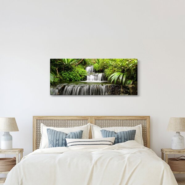 Tablou - Cascadă în pădurea tropicală (120x50 cm)