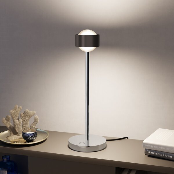 Top Light Puk! 80 Eye Table LED, lentile mate, maro/crom, reglabil, Maro / Rugină, Camera de zi / sufragerie, Metal, Modern