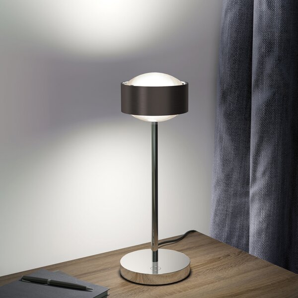 Top Light Puk! 120 Eye Table LED, lentile mate, maro/crom, reglabil, Metalic, Camera de zi / sufragerie, Metal, Modern