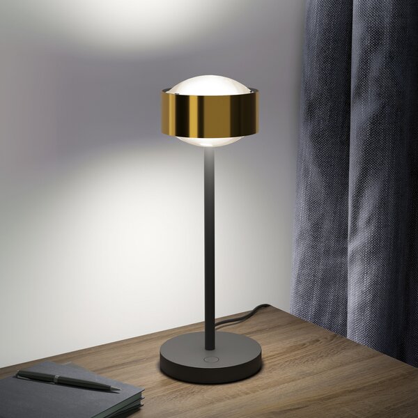 Top Light Puk! 120 Eye Table LED lentile mate alamă/negru, reglabil, Negru, Camera de zi / sufragerie, Metal, Modern