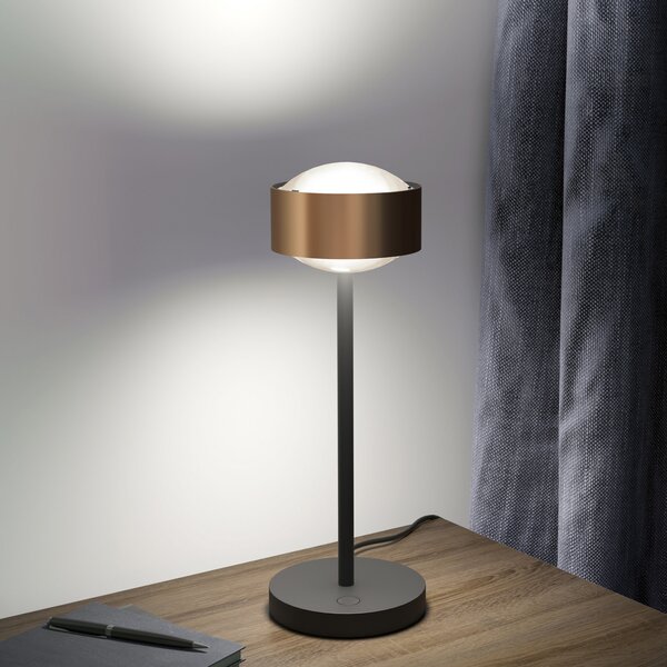 Top Light Puk! 120 Eye Table LED lentile mate cupru/negru, reglabil, Negru, Camera de zi / sufragerie, Metal, Modern