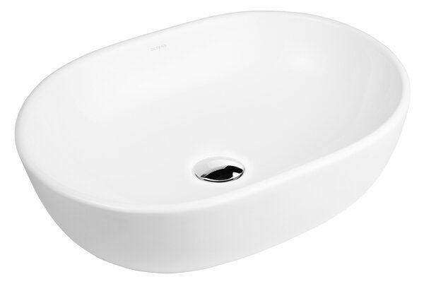Oltens Hamnes lavoar 47.5x34 cm ovale de blat alb luciu 40309000