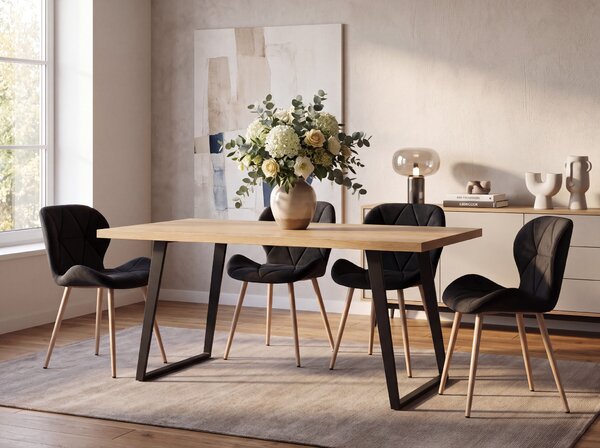 Scaun de masa MANGO VELVET, neagra