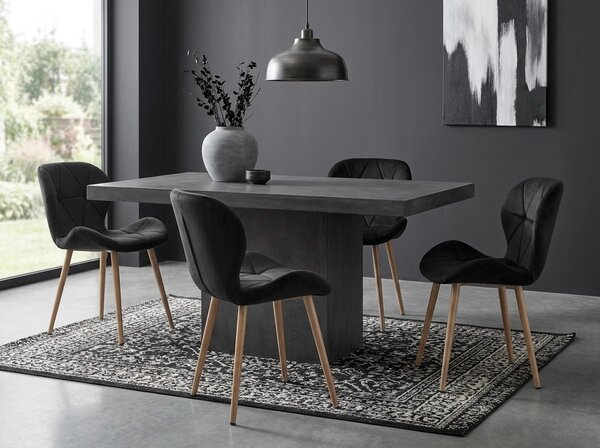 Scaun de masa MANGO VELVET, neagra