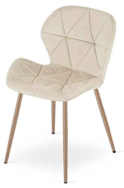 Scaun de dining MANGO VELVET, bej deschis