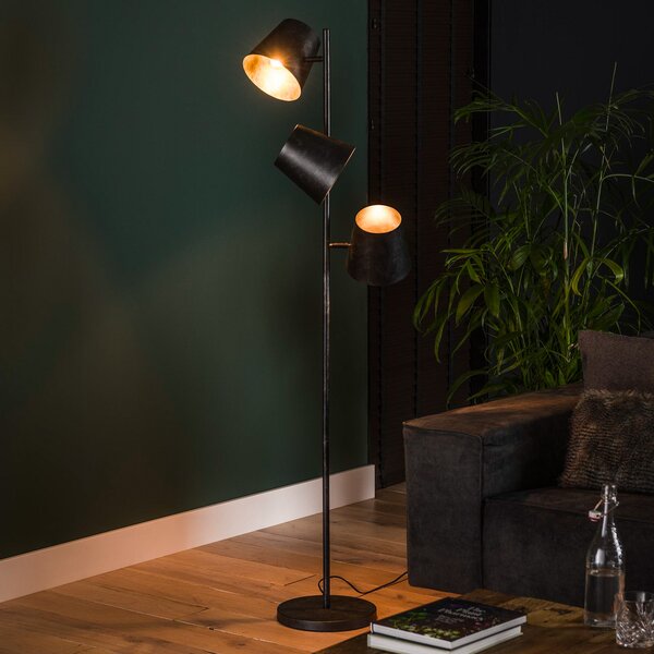 Zijlstra Lampă de podea Grevenbourgh, antracit, 3 becuri, Negru, Camera de zi / sufragerie, Metal