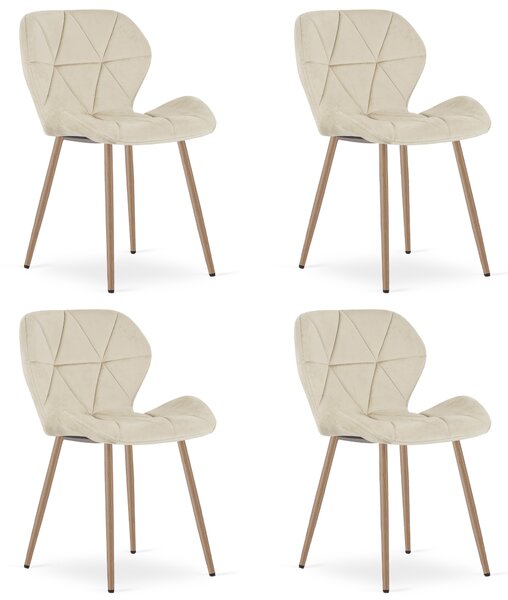 Scaun de dining MANGO VELVET, bej deschis