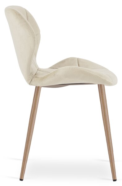 Scaun de dining MANGO VELVET, bej deschis