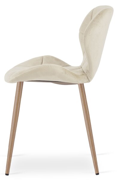 Scaun de dining MANGO VELVET, bej deschis