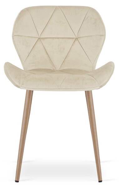 Scaun de dining MANGO VELVET, bej deschis
