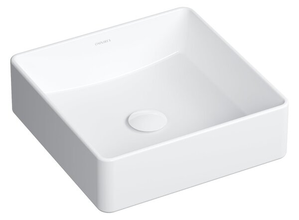 Omnires Pasadena lavoar 36x36 cm pătrat de blat alb luciu PASADENA360BP